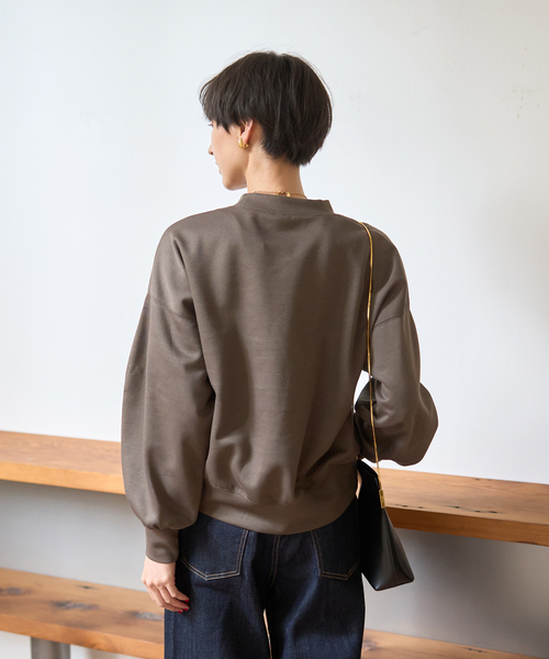 Rouge vif Anna(ルージュヴィフアンナ)の「【2025AW新色登場】ダンボールショートスウェット(スウェット・レディース・ベージュ/ネイビー/モカ・フリー)」の16枚目の写真