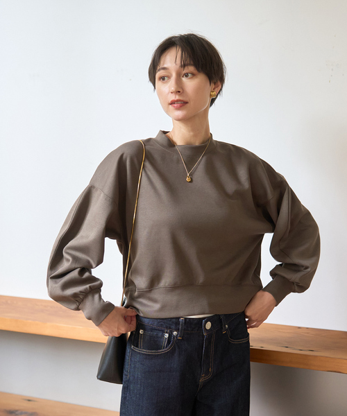 Rouge vif Anna(ルージュヴィフアンナ)の「【2025AW新色登場】ダンボールショートスウェット(スウェット・レディース・ベージュ/ネイビー/モカ・フリー)」の17枚目の写真