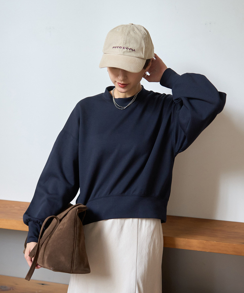 Rouge vif Anna(ルージュヴィフアンナ)の「【2025AW新色登場】ダンボールショートスウェット(スウェット・レディース・ベージュ/ネイビー/モカ・フリー)」の18枚目の写真