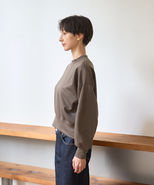 Rouge vif Anna(ルージュヴィフアンナ)の「【2025AW新色登場】ダンボールショートスウェット(スウェット・レディース・ベージュ/ネイビー/モカ・フリー)」の5枚目の写真