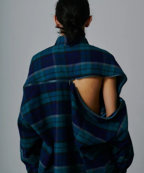 FACETASM（ファセッタズム）の「FACETASM/ファセッタズム/CHECK ZIPPER SHIRT（シャツ/ブラウス・メンズ・ブルー/ネイビー・3/4）」の6枚目の写真