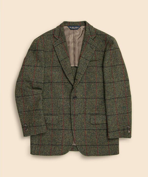 BROOKS BROTHERS(ブルックスブラザーズ)の「ハリスツイード チェック 段返り3釦サックジャケット Traditional(テーラードジャケット・メンズ・グリーン・38SHT/39SHT/40SHT)」の1枚目の写真
