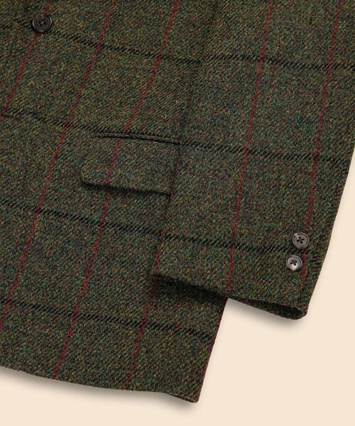 BROOKS BROTHERS(ブルックスブラザーズ)の「ハリスツイード チェック 段返り3釦サックジャケット Traditional(テーラードジャケット・メンズ・グリーン・38SHT/39SHT/40SHT)」の2枚目の写真