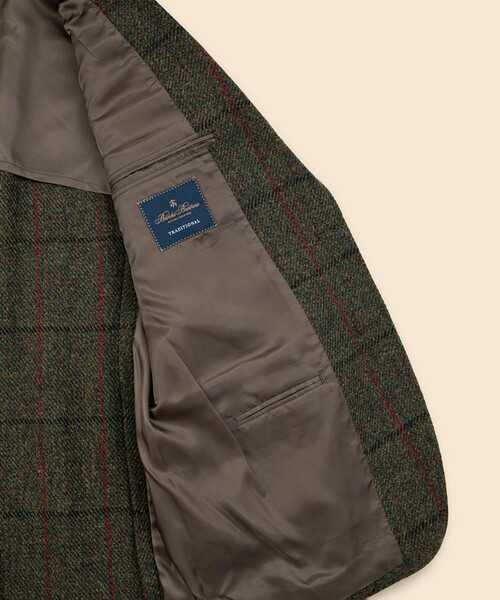 BROOKS BROTHERS(ブルックスブラザーズ)の「ハリスツイード チェック 段返り3釦サックジャケット Traditional(テーラードジャケット・メンズ・グリーン・38SHT/39SHT/40SHT)」の5枚目の写真