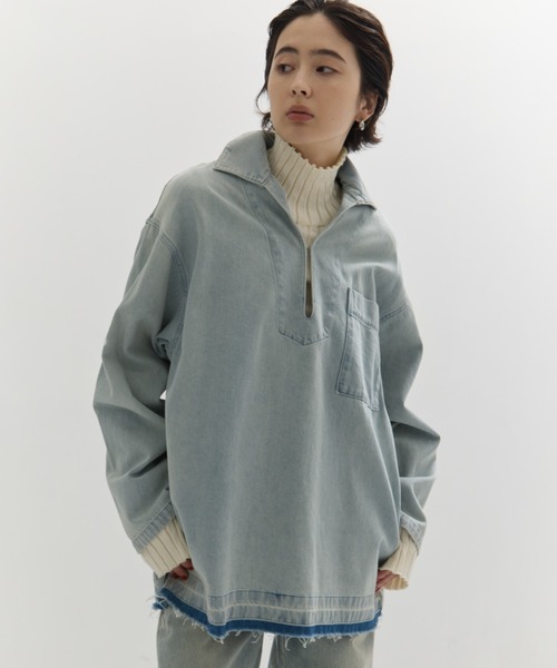 CLANE/クラネ】DENIM OVER SKIPPER SHIRTS/デニムオーバースキッパー