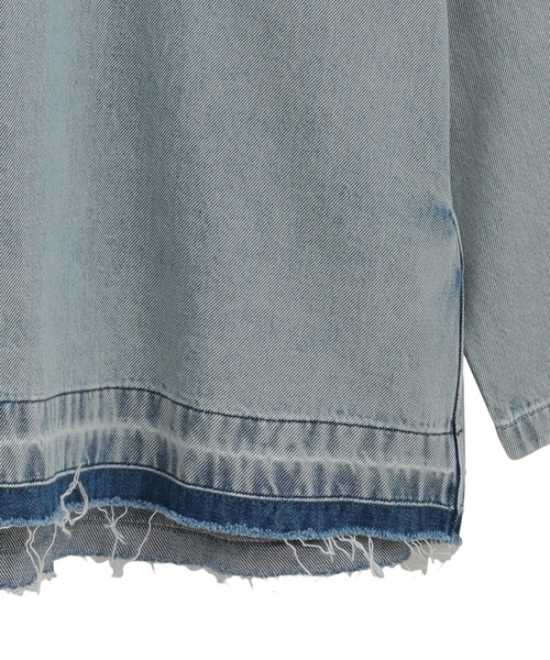 CLANE（クラネ）の「【CLANE/クラネ】DENIM OVER SKIPPER SHIRTS/デニムオーバースキッパーシャツ（シャツ/ブラウス・レディース・インディゴブルー/ブラック・FREE/1）」の6枚目の写真