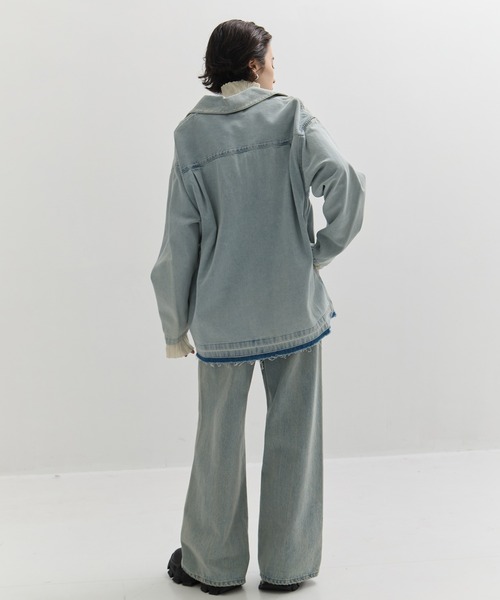 CLANE/クラネ】DENIM OVER SKIPPER SHIRTS/デニムオーバースキッパー