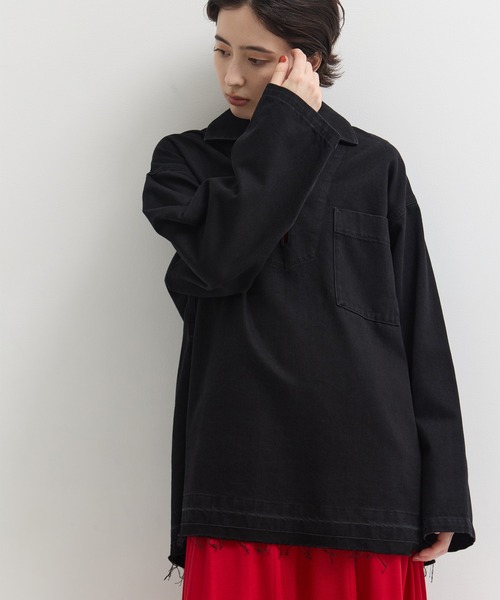 CLANE/クラネ】DENIM OVER SKIPPER SHIRTS/デニムオーバースキッパー