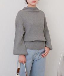 libelle more（リベル モア）の「【洗濯機で洗える】バルーン袖ボトルネックリブニットプルオーバー（ニット/セーター）」