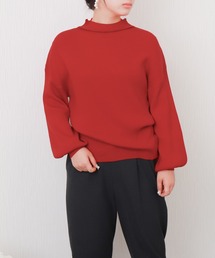 libelle more | 【洗濯機で洗える】バルーン袖ボトルネックリブニットプルオーバー(ニット/セーター)