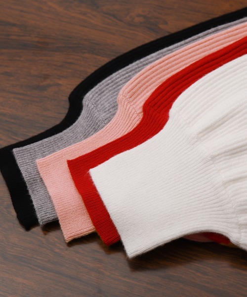 libelle more（リベル モア）の「【洗濯機で洗える】バルーン袖ボトルネックリブニットプルオーバー（ニット/セーター・レディース・レッド/ピンク/オフホワイト/杢グレー/ブラック・M/L）」の11枚目の写真