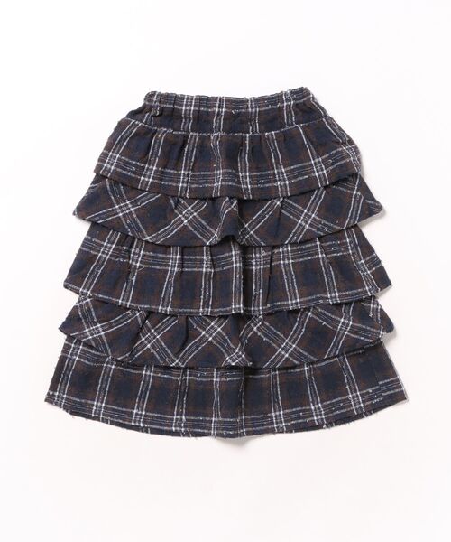 HAKKA KIDS(ハッカキッズ)の「タータンチェックティアードスカート(スカート・キッズ・レッド/ネイビー・120cm/130cm)」の2枚目の写真