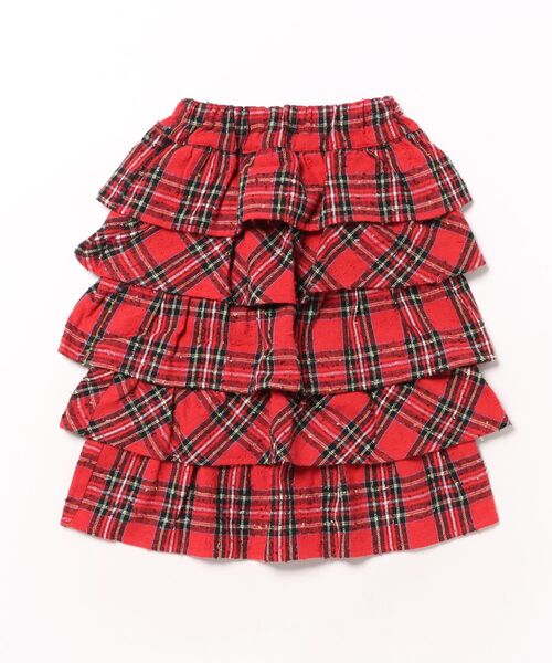 HAKKA KIDS(ハッカキッズ)の「タータンチェックティアードスカート(スカート・キッズ・レッド/ネイビー・120cm/130cm)」の1枚目の写真