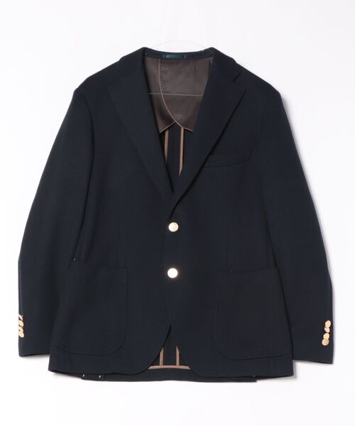 m.f.editorial（エムエフエディトリアル）の「【表地ストレッチ】m.f.エディトリアル メンズ サーマルニット ブレザージャケット（テーラードジャケット・メンズ・ネイビー・X-LARGE/LARGE/MEDIUM）」の4枚目の写真