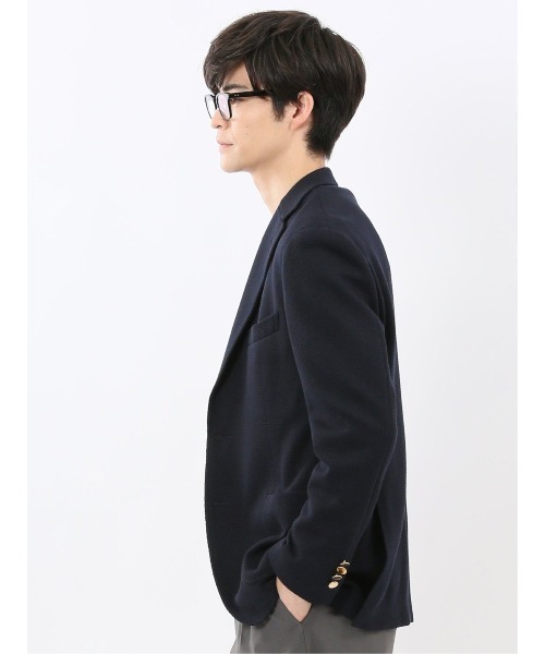 m.f.editorial（エムエフエディトリアル）の「【表地ストレッチ】m.f.エディトリアル メンズ サーマルニット ブレザージャケット（テーラードジャケット・メンズ・ネイビー・X-LARGE/LARGE/MEDIUM）」の9枚目の写真