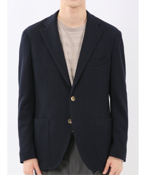 m.f.editorial（エムエフエディトリアル）の「【表地ストレッチ】m.f.エディトリアル メンズ サーマルニット ブレザージャケット（テーラードジャケット・メンズ・ネイビー・X-LARGE/LARGE/MEDIUM）」の11枚目の写真