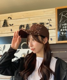 ｔｏｌｅｎｅ（トレネ）の「ビジュー ダメージ加工 ビンテージ風 キャップ（キャップ）」