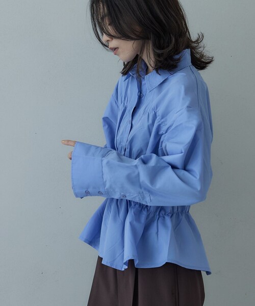 GALLEST（ギャレスト）の「ブロードシャーリングシャツ（シャツ/ブラウス・レディース・ライトブルー/ホワイト/チャコールグレー・38）」の8枚目の写真