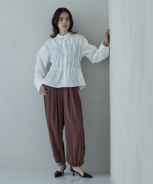 GALLEST（ギャレスト）の「ブロードシャーリングシャツ（シャツ/ブラウス・レディース・ライトブルー/ホワイト/チャコールグレー・38）」の11枚目の写真