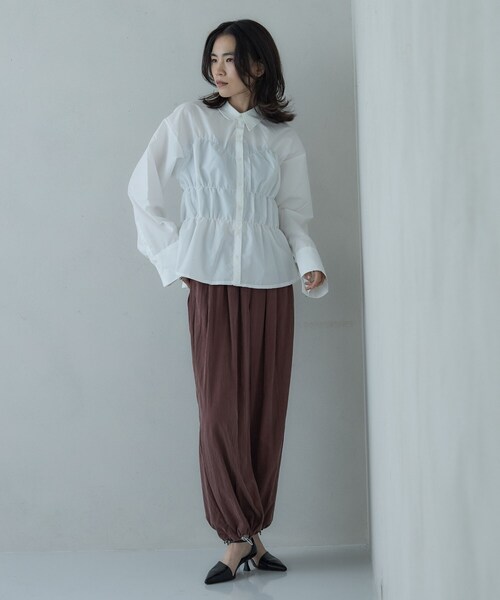 GALLEST（ギャレスト）の「ブロードシャーリングシャツ（シャツ/ブラウス・レディース・ライトブルー/ホワイト/チャコールグレー・38）」の12枚目の写真