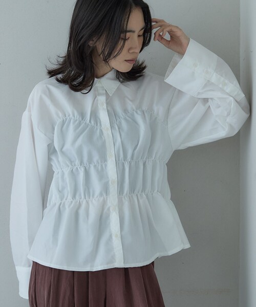 GALLEST（ギャレスト）の「ブロードシャーリングシャツ（シャツ/ブラウス・レディース・ライトブルー/ホワイト/チャコールグレー・38）」の13枚目の写真