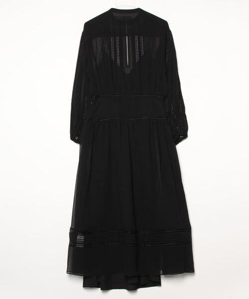 POLO RALPH LAUREN（ポロ ラルフ ローレン）の「レーストリム ジョーゼット ドレス（ワンピース・レディース・ブラック系1・8/6/4/2/00/0）」の4枚目の写真