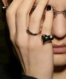 Soierie | ディストート ハート ダブル リング / Distort heart w ring(リング)