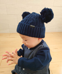COMME CA ISM（コムサイズム）の「ぼんてん耳付き ニットキャップ（その他ベビー用品）」