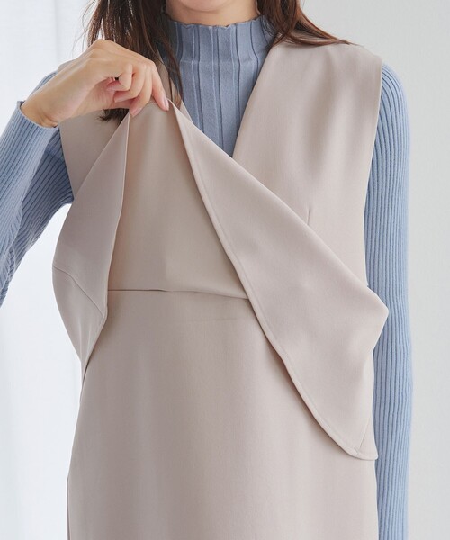 Tiaclasse(ティアクラッセ)の「ペプラムジャンスカワンピース(ワンピース・レディース・ブラック/ベージュ・XXL/XL)」の12枚目の写真