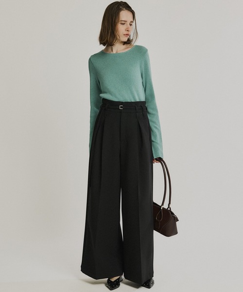 ダブルクロスボックスプリーツパンツ＊セットアップ可能＊（スラックス