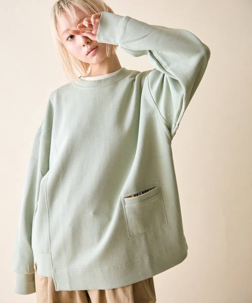 rehacer（レアセル）の「rehacer : Change Step Wide CS  / チェンジステップ ワイド カットソー（スウェット・レディース・ブラック/グレー/ライム/ブルー・SMALL）」の3枚目の写真