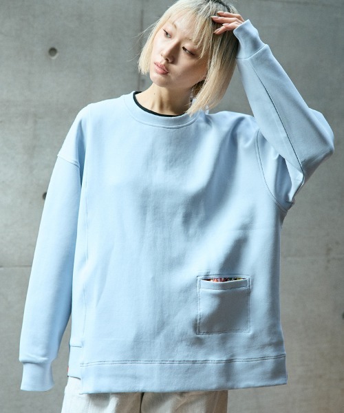 rehacer（レアセル）の「rehacer : Change Step Wide CS  / チェンジステップ ワイド カットソー（スウェット・レディース・ブラック/グレー/ライム/ブルー・SMALL）」の4枚目の写真