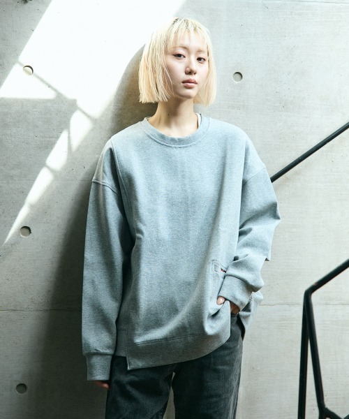 rehacer（レアセル）の「rehacer : Change Step Wide CS  / チェンジステップ ワイド カットソー（スウェット・レディース・ブラック/グレー/ライム/ブルー・SMALL）」の5枚目の写真