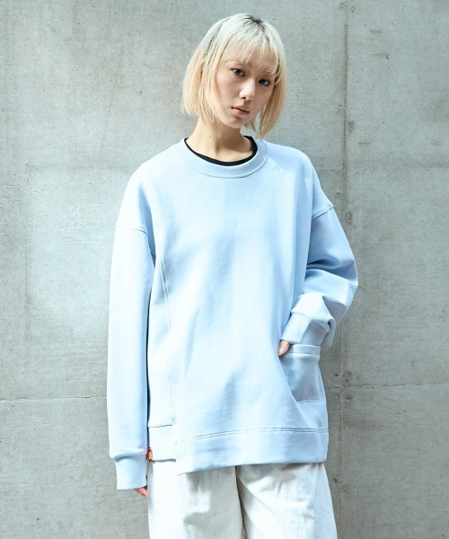 rehacer（レアセル）の「rehacer : Change Step Wide CS  / チェンジステップ ワイド カットソー（スウェット・レディース・ブラック/グレー/ライム/ブルー・SMALL）」の12枚目の写真