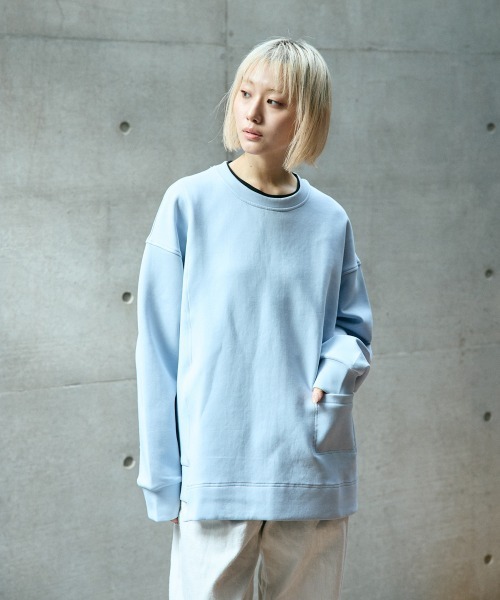 rehacer（レアセル）の「rehacer : Change Step Wide CS  / チェンジステップ ワイド カットソー（スウェット・レディース・ブラック/グレー/ライム/ブルー・SMALL）」の14枚目の写真