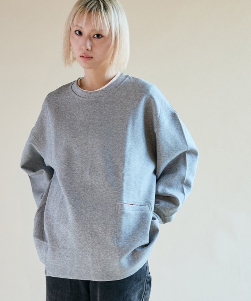 rehacer（レアセル）の「rehacer : Change Step Wide CS  / チェンジステップ ワイド カットソー（スウェット・レディース・ブラック/グレー/ライム/ブルー・SMALL）」の8枚目の写真