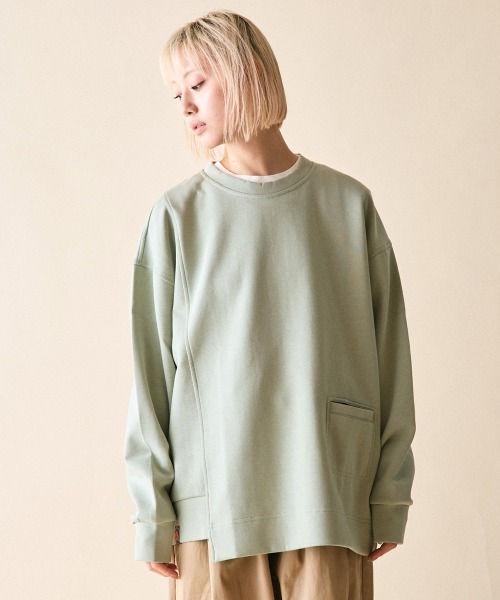 rehacer（レアセル）の「rehacer : Change Step Wide CS  / チェンジステップ ワイド カットソー（スウェット・レディース・ブラック/グレー/ライム/ブルー・SMALL）」の16枚目の写真