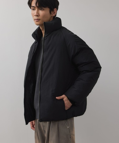 URBAN COLLECTION（アーバンコレクション）の「URBAN COLLECTION ナイロンワッシャー ノンキルト中綿ブルゾン【撥水素材】（ブルゾン・メンズ・ブラック/アイボリー・XL/L/M）」の2枚目の写真