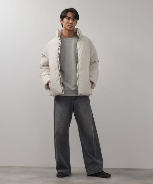 URBAN COLLECTION（アーバンコレクション）の「URBAN COLLECTION ナイロンワッシャー ノンキルト中綿ブルゾン【撥水素材】（ブルゾン・メンズ・ブラック/アイボリー・XL/L/M）」の11枚目の写真