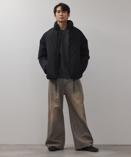 URBAN COLLECTION（アーバンコレクション）の「URBAN COLLECTION ナイロンワッシャー ノンキルト中綿ブルゾン【撥水素材】（ブルゾン・メンズ・ブラック/アイボリー・XL/L/M）」の13枚目の写真