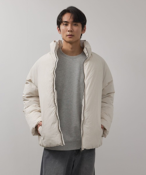 URBAN COLLECTION（アーバンコレクション）の「URBAN COLLECTION ナイロンワッシャー ノンキルト中綿ブルゾン【撥水素材】（ブルゾン・メンズ・ブラック/アイボリー・XL/L/M）」の17枚目の写真