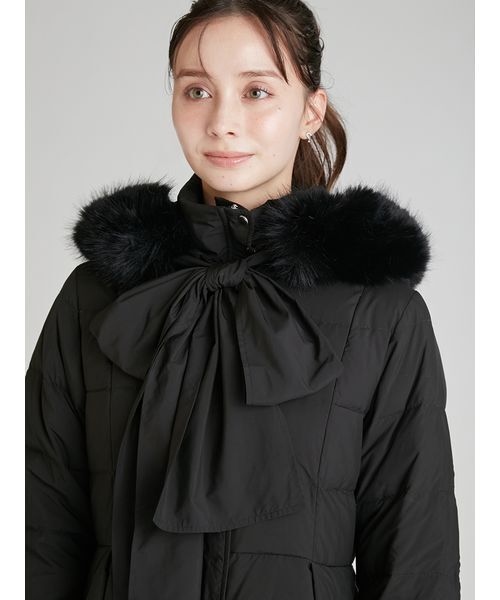 セール】フードリボンロングダウンコート（ダウンジャケット/コート