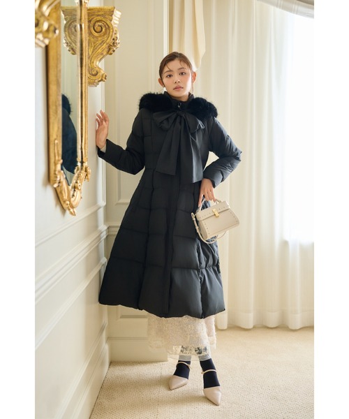 フードリボンロングダウンコート（ダウンジャケット/コート）｜CELFORD