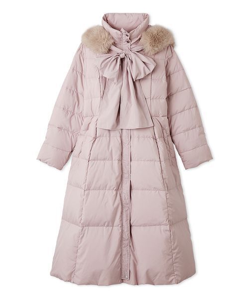 セール】フードリボンロングダウンコート（ダウンジャケット/コート