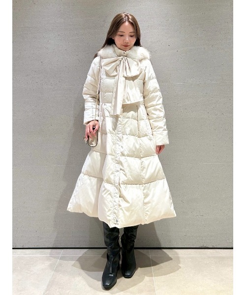 m*i様 ANAYI ロングダウンコート/セオリー、23区、ロペ、セルフォード 新品☆ANAYI サキソニーファー付ダウンコート/セオリー、23区、セル