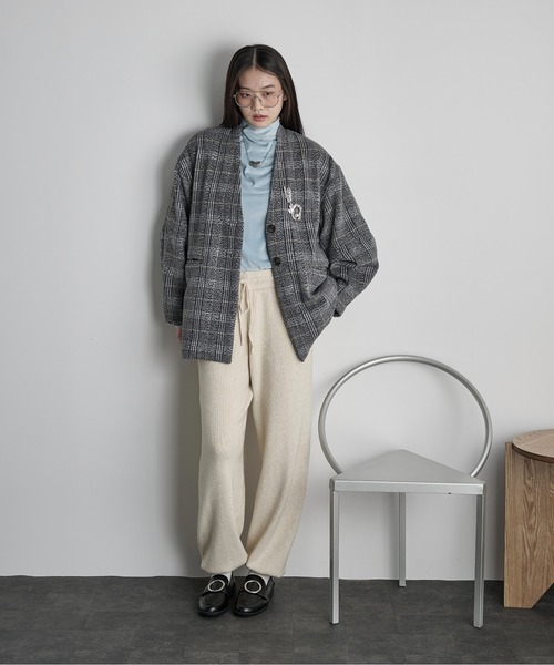 THE YOn（ザヨン）の「ストールセットウールライクチェックコート