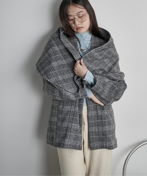THE YOn（ザヨン）の「ストールセットウールライクチェックコート