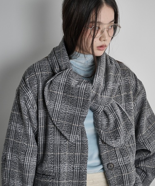 THE YOn（ザヨン）の「ストールセットウールライクチェックコート