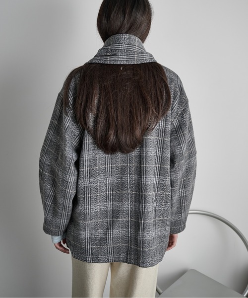 THE YOn（ザヨン）の「ストールセットウールライクチェックコート