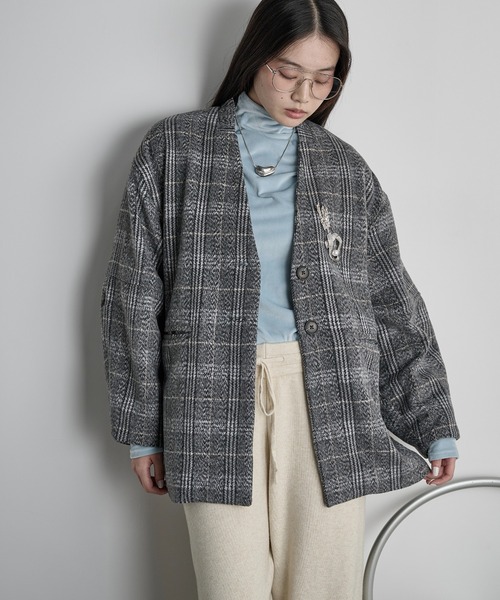 THE YOn（ザヨン）の「ストールセットウールライクチェックコート
